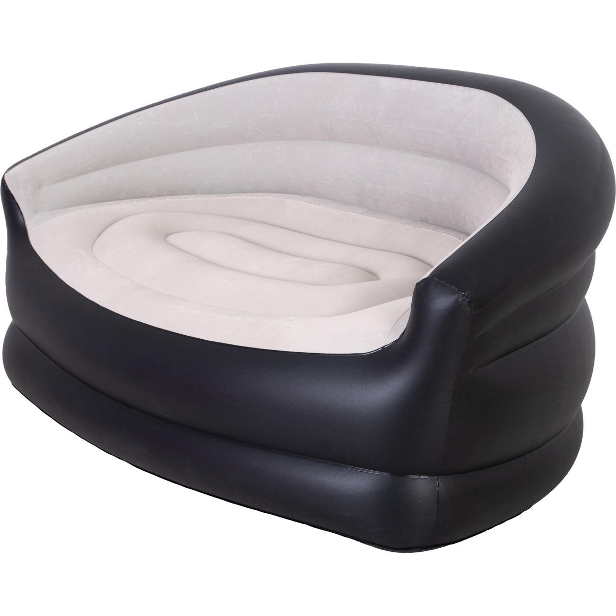 LUFTSOFA aufblasbares Sofa 138 x 87 x 71 cm grau-schwarz ohne Pumpe - Schwarz/Grau, Kunststoff (87/71/138cm) - Avenli