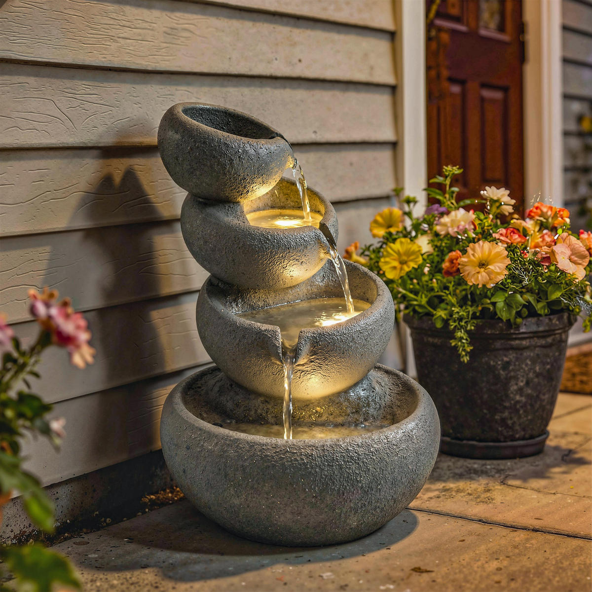 GARTENBRUNNEN Kunstharz Mehrfarbig - Multicolor, Kunststoff (35/32/50cm) - Outsunny