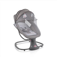 BABYWIPPE Axel 3 in1 pink Bluetooth, 5 Schaukelgeschwindigkeiten, Moskitonetz, 5-Punkt-Gurt - Rosa, Metall - Moni