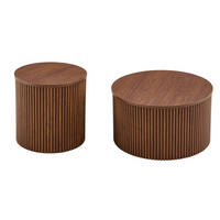 COUCHTISCH aus MDF in Walnussfarben mit verborgenem Stauraum im 2er-Set - Walnussfarben, Holzwerkstoff (65/65/40cm) - Modfu