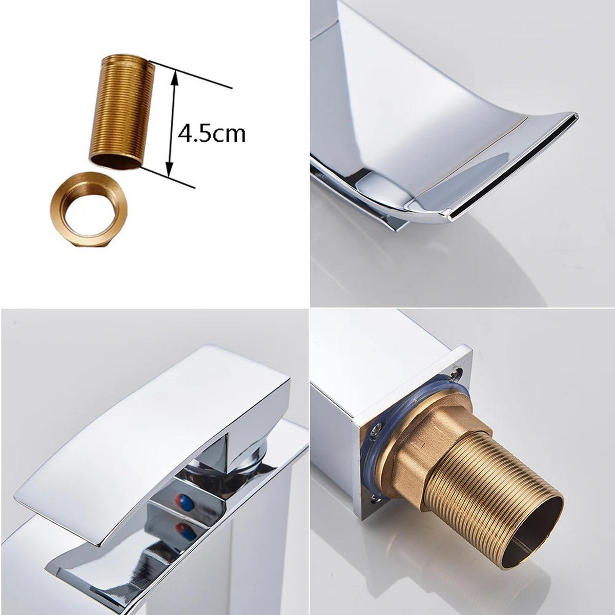 WASCHTISCHARMATUR, Warm- und Kaltwasser, Chrom - Chromfarben, Metall (19.5/19.5/5cm) - Kaket