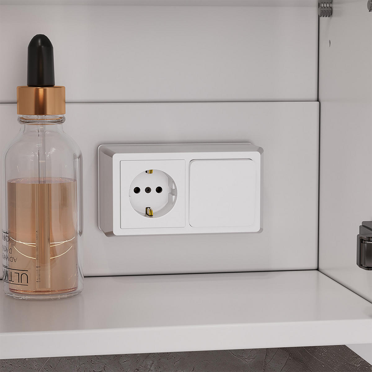 KOUPELNOVÁ ZRCADLOVÁ SKŘÍŇKA Lavio Bílá 90 x 60 cm s LED osvětlením - bílá, kompozitní dřevo (90/60/20cm) - Vicco