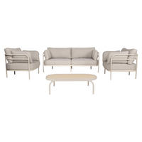 GARTENSET Vista Sofa/ 2 Sessel/ Couchtisch - Beige, Kunststoff - Zuiver
