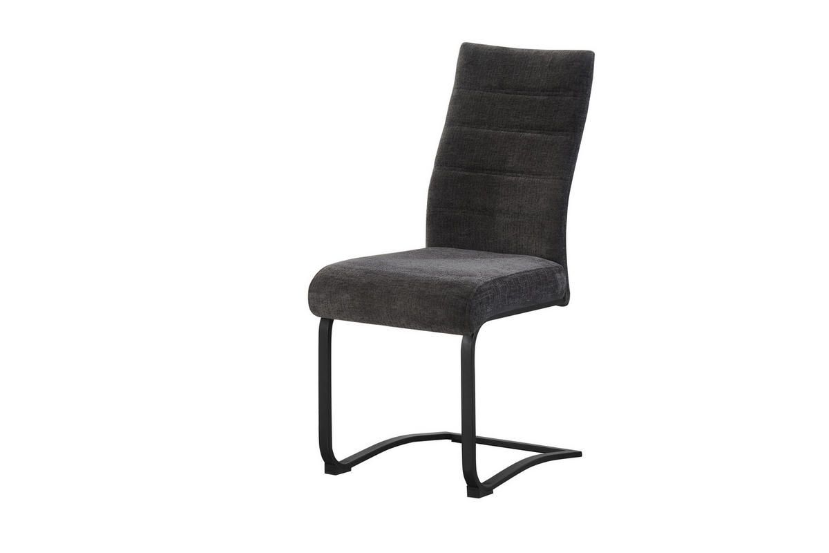 SCHWINGER-STUHL 2er Set Stockholm Stühle in Anthrazit - gemütliches Design - B/H/T: 43x98x59 cm - Anthrazit, Textil (59/98/43cm)