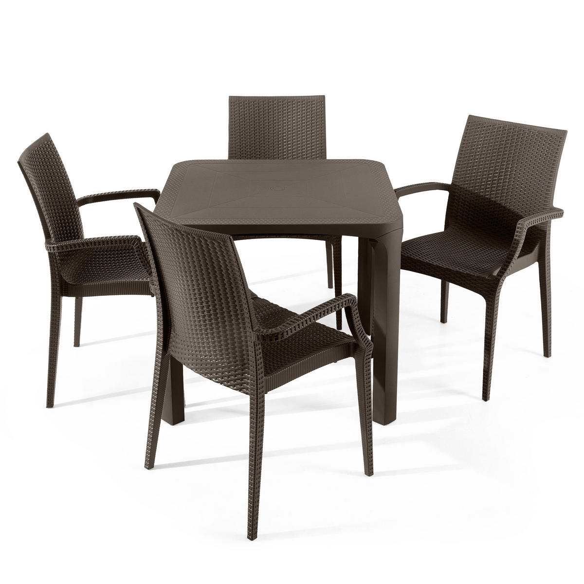 GARTENMÖBEL-SET LEOPSI, ETULI 5-tlg, Braun - Braun, Kunststoff - KONSIMO®