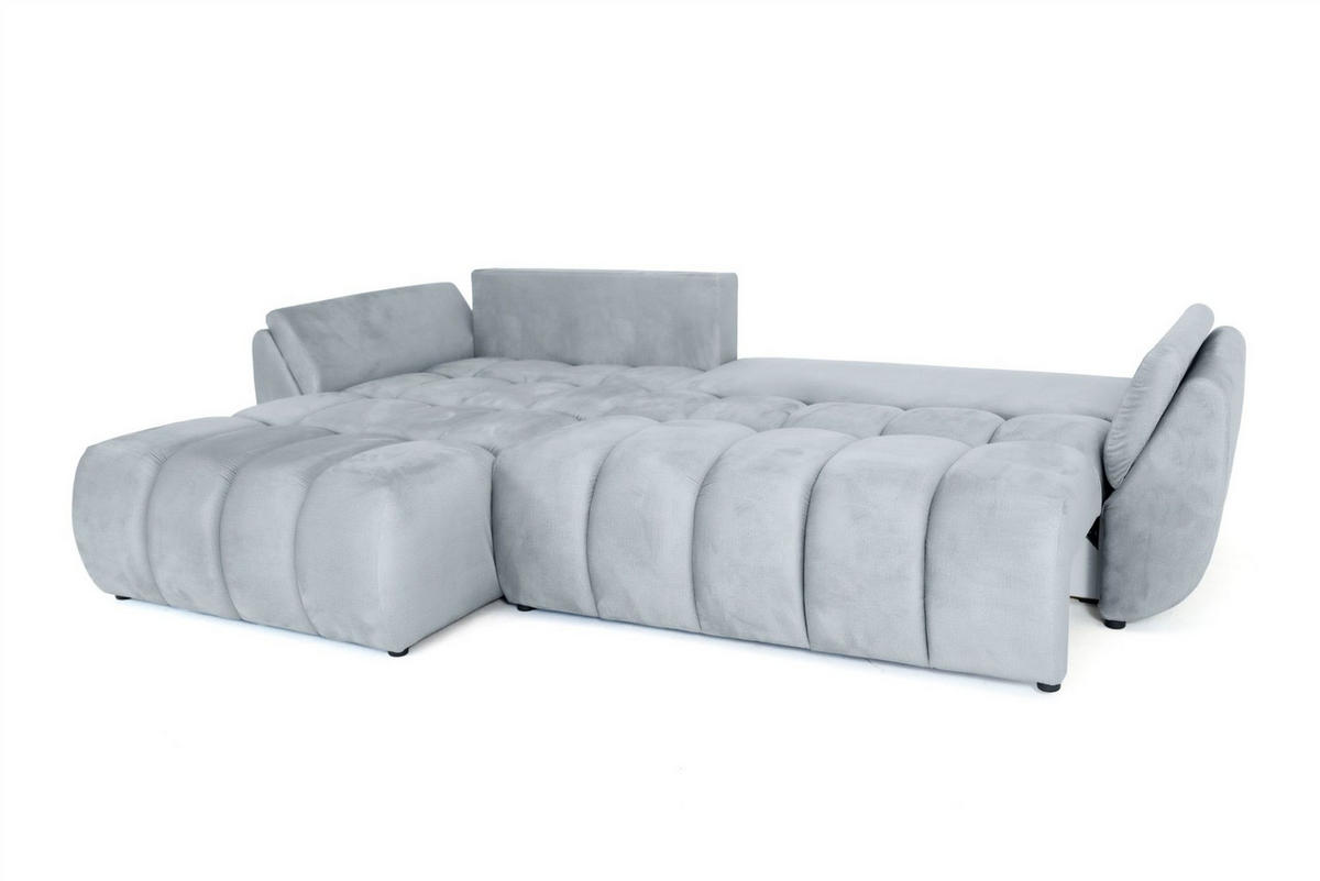 ECKSOFA Collin Mit Schlaffunktion - Hellgrau, Holzwerkstoff/Textil (280/185cm) - Fun Möbel
