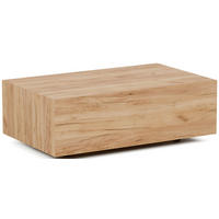COUCHTISCH Noma Rechteckig in Eiche Braun, Blockform mit versteckten Rollen 90/55/28 cm - Eiche Wotan/Schwarz, Holzwerkstoff (55/90/28cm) - WFL GROUP