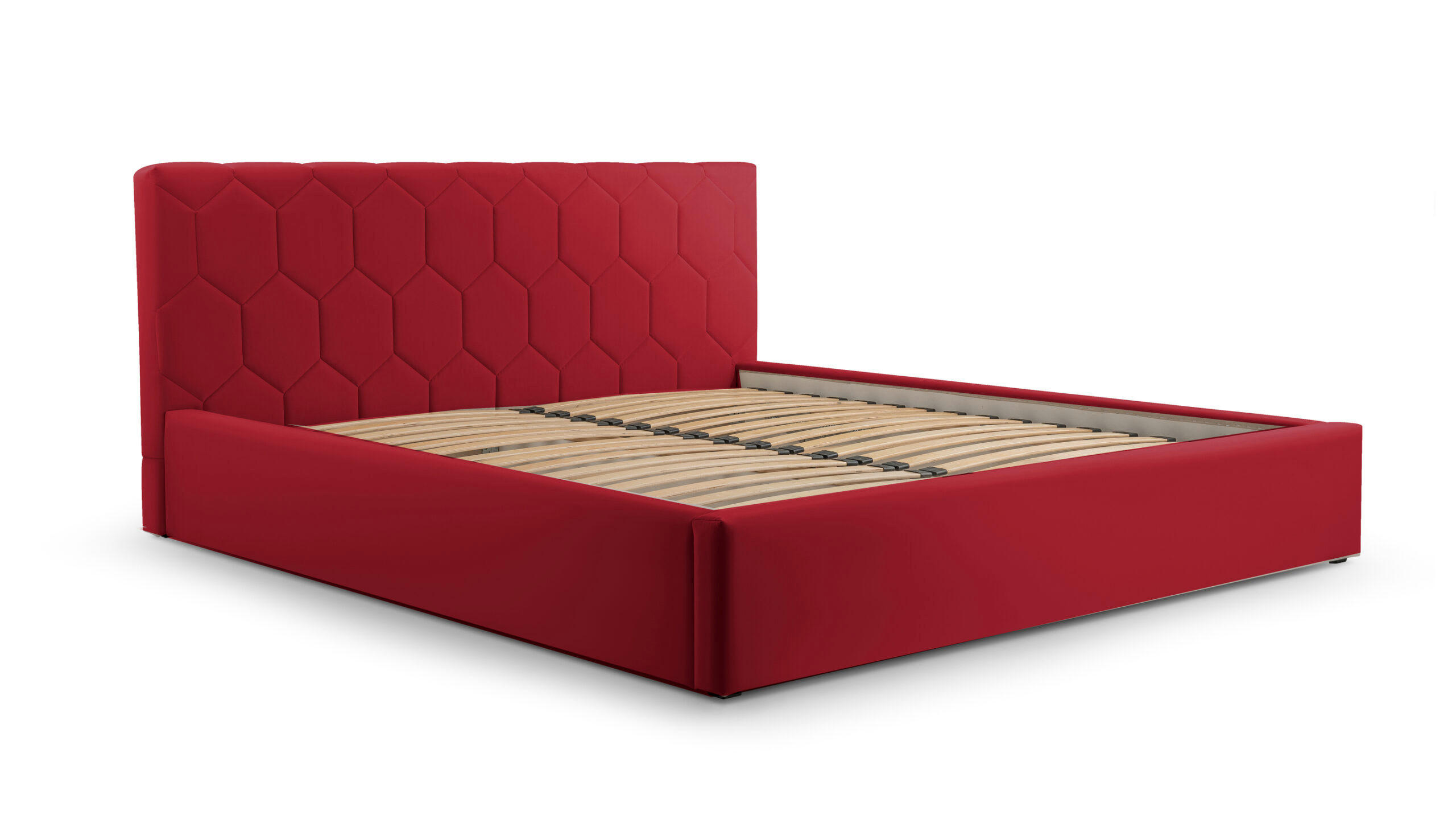 POLSTERBETT Bett 02 - 160x200 - Ruby Red - Weinrot, Holz/Textil (160/200cm) - Möblo