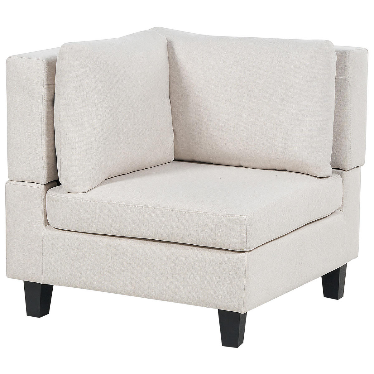 3-SITZER-SOFA Leinenoptik hellbeige Unstad - Beige/Schwarz, Textil (228/72/76cm) - Beliani