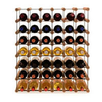 WEINREGAL Vinotega Mod Metal 72,5x62,5x24,5 cm 6x7 Flaschen Massives Kiefernholz Braun Geölt - Braun, Holz (62.5/72.5/24.5cm) - PROREGAL