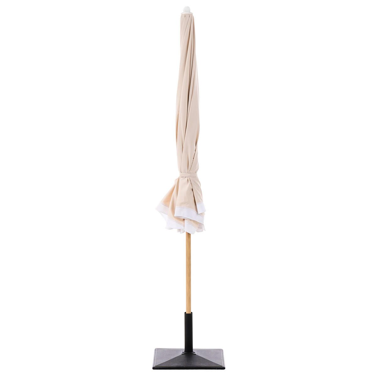 VELKÝ SLUNEČNÍK 232 cm Béžový Sestriere - bílá/hnědá, textil (232/232cm) - Beliani