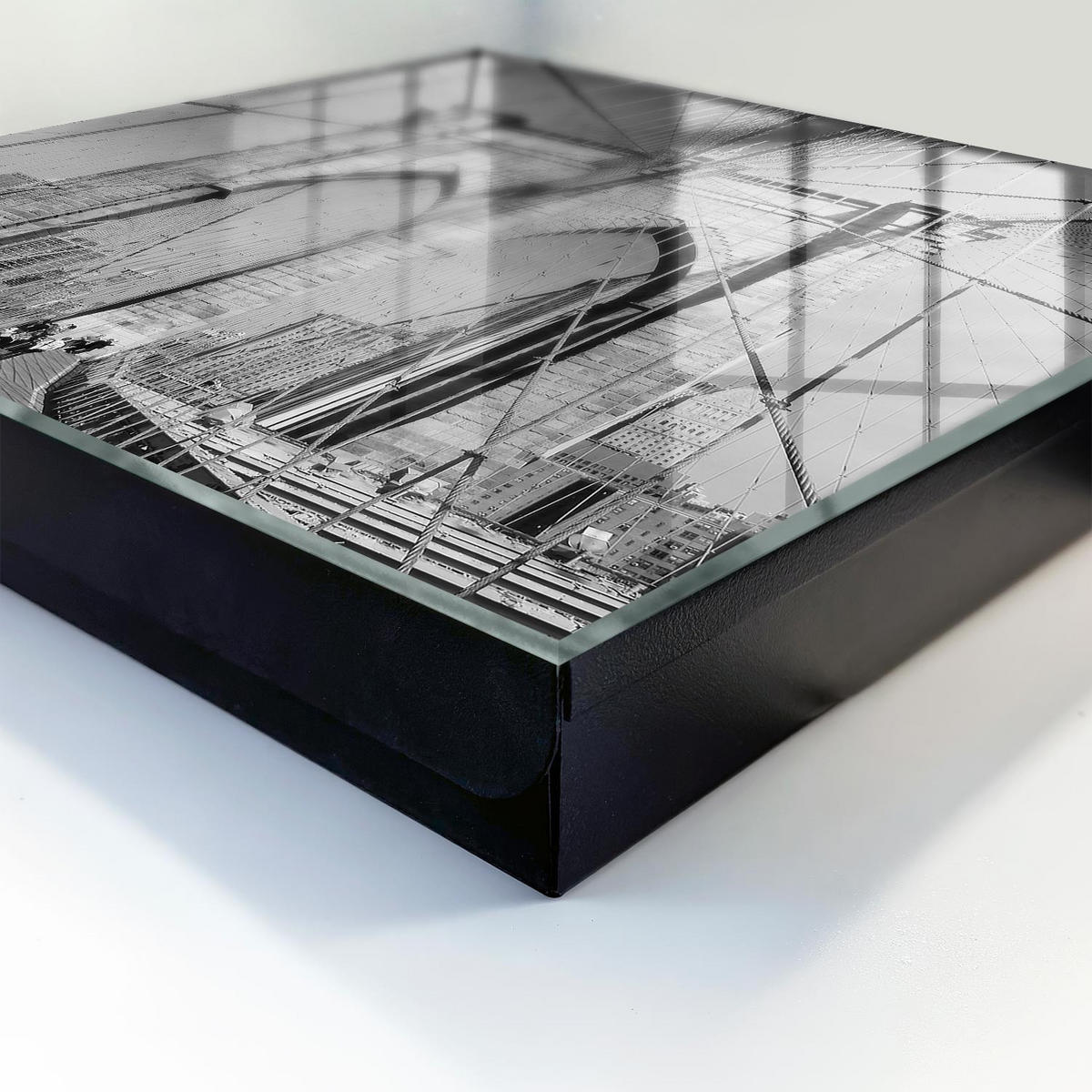 SCHLÜSSELBOX Schwarz 30x30 cm- Türöffnung nach rechts - Ikonische Brücke - Multicolor, Metall (30/30/5cm) - TULUP