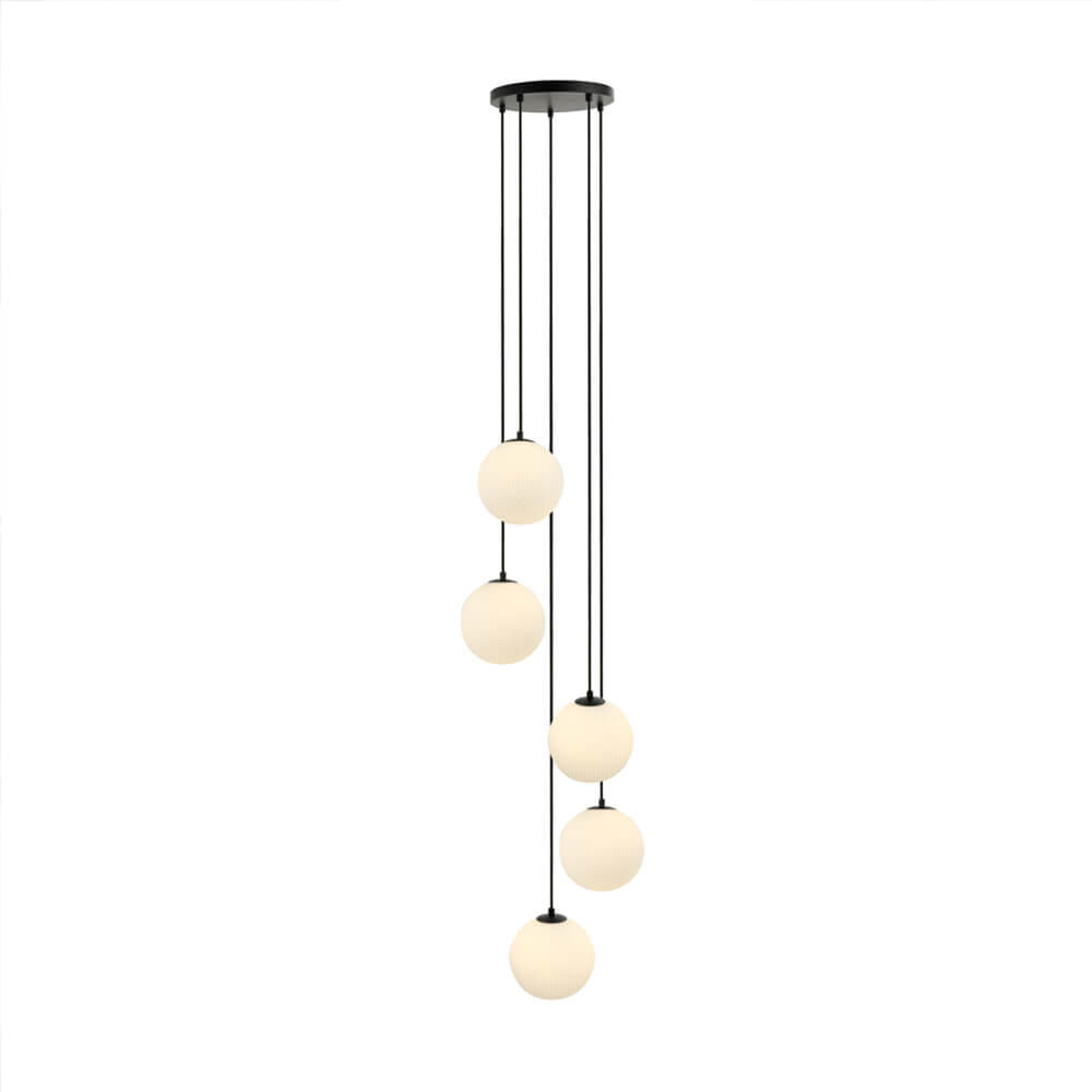 HÄNGELEUCHTE SUNA - Weiß, 5-flammig - Weiß, Glas (46/46/206cm) - Home Deluxe