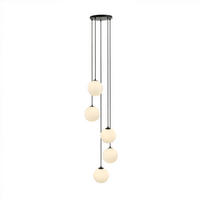 HÄNGELEUCHTE SUNA - Weiß, 5-flammig - Weiß, Glas (46/46/206cm) - Home Deluxe