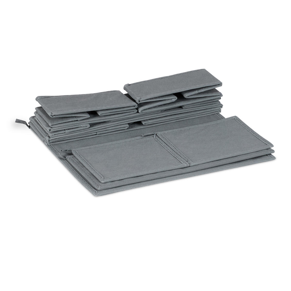 4-DIELNY organizér na zásuvky - sivá, textil (35/10/33cm) - Relaxdays