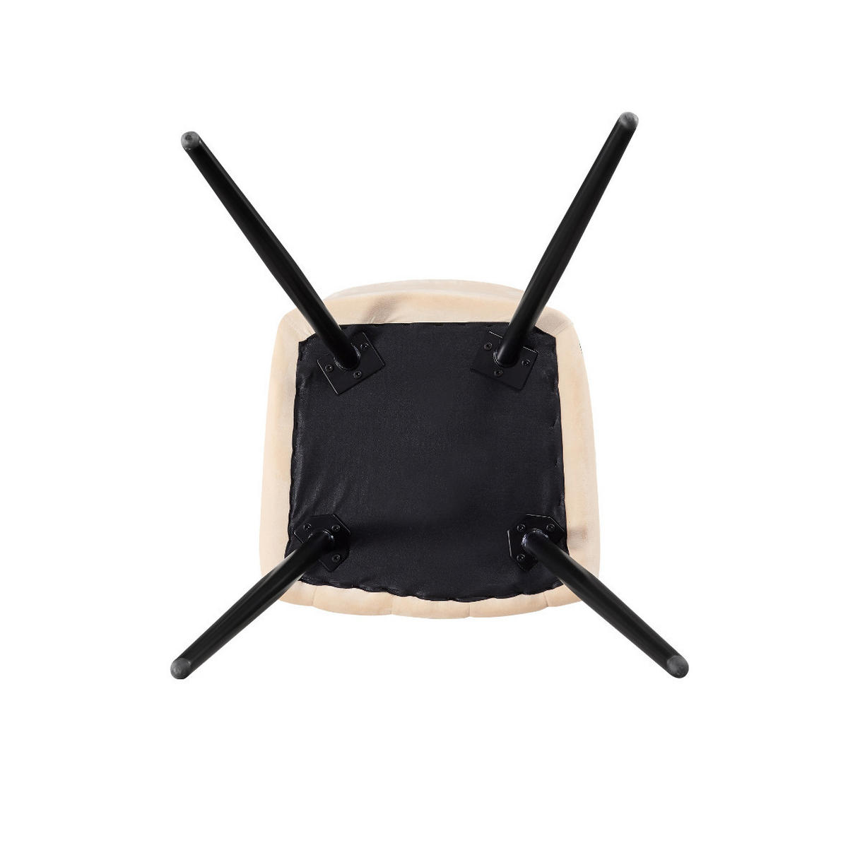 STUHL 4er-Set Samtcreme - Weiß, Metall (55/82/59cm) - Life Interiors
