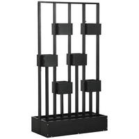 BLUMENKASTEN, Tannenholz, Schwarz - Schwarz, Holz (45/170/90cm) - Outsunny