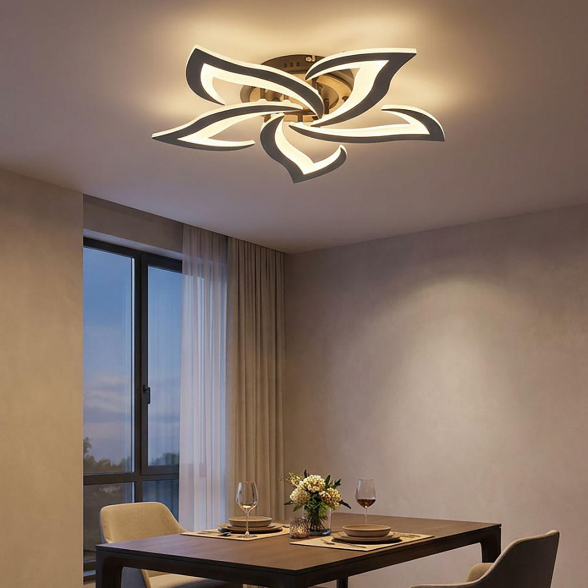 LED DECKENLEUCHTE Metall Glas Anthrazit, Opal, CCT - Anthrazit, Metall (55/55/8.8cm) - Globo Lighting
