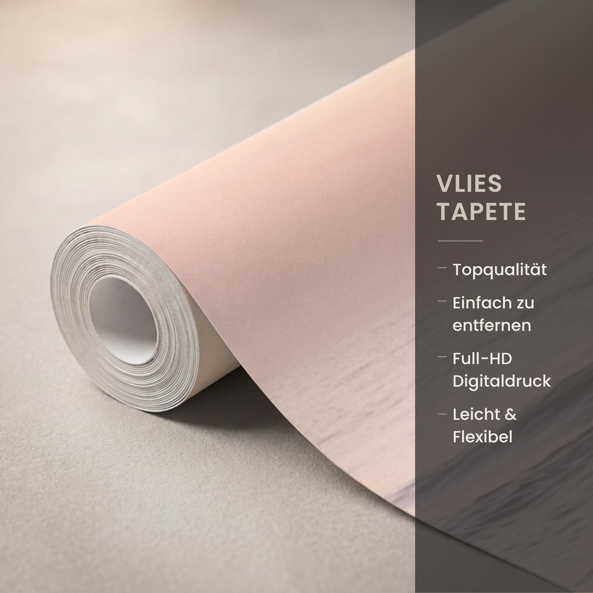 TAPETE - Sonne - Strand - Rosa - 240x280 cm - Hellrosa, Papier (240/280cm) - OnlyWow