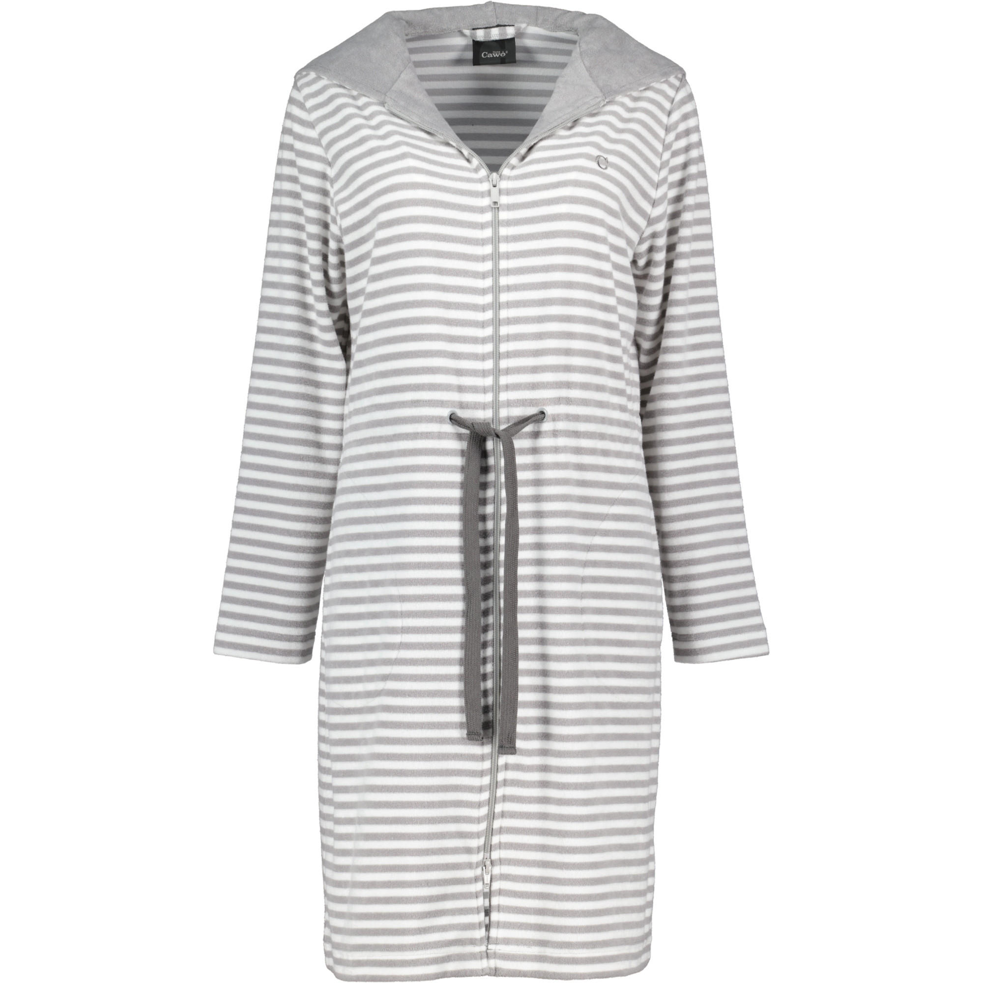 BADEMANTEL DAMEN KURZMANTEL MIT KAPUZE CAMPUS 834 PLATIN - 76 - Grau, Textil (Snull) - Cawoe