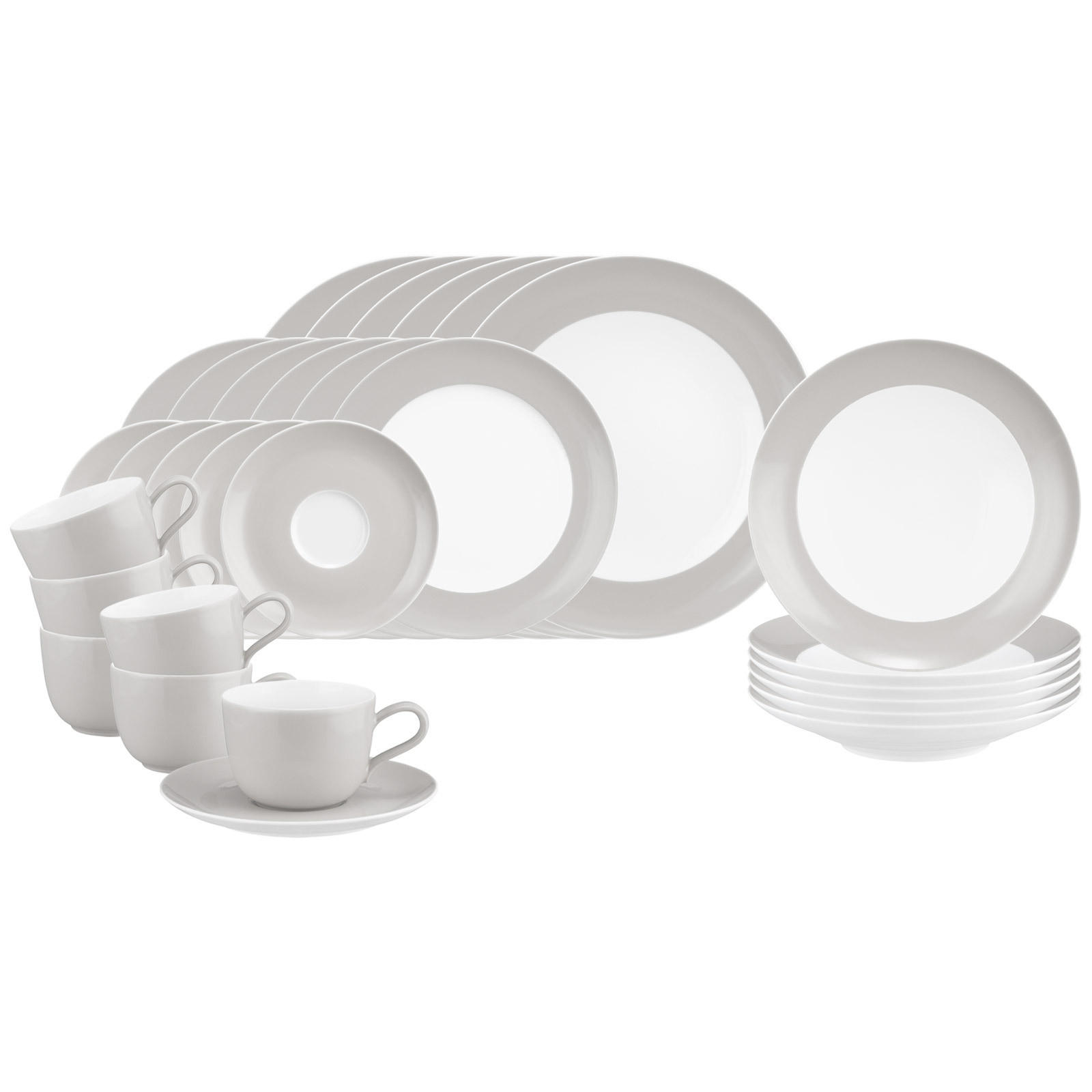 KOMBISERVICE Liberty Pure Colors New Grey 30er Set - Grau, Keramik (1/1/1cm) - Seltmann Weiden