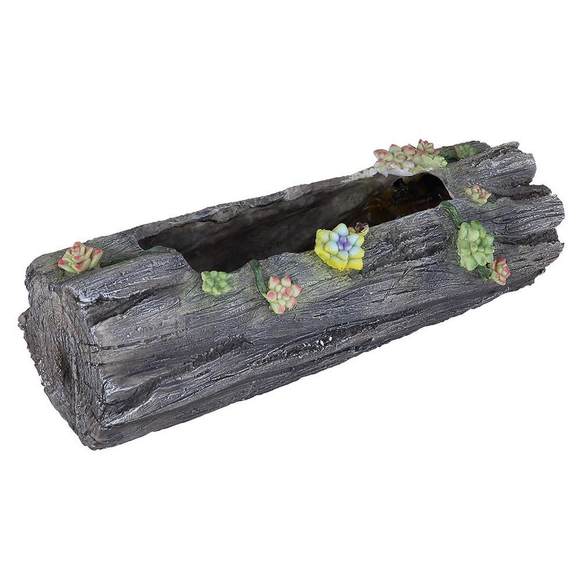 LED AUSSENLEUCHTE Baumstamm Grau Kunststoff - Grau, Kunststoff (44.3/17.3/13.5cm) - Globo Lighting