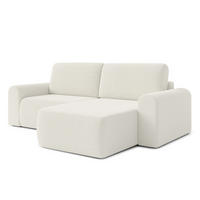ECKSOFA L Form Otterton Creme 250/180/95 cm Rechts mit Schlaffunktion - Creme/Schwarz, Kunststoff/Textil (250/180cm) - AX Living