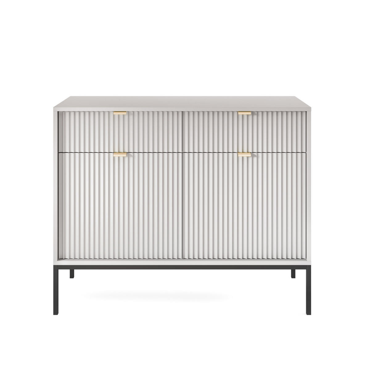 SIDEBOARD Vellore Grau 104 cm - Goldfarben/Schwarz, Holzwerkstoff/Metall (104/83/39cm) - Selsey