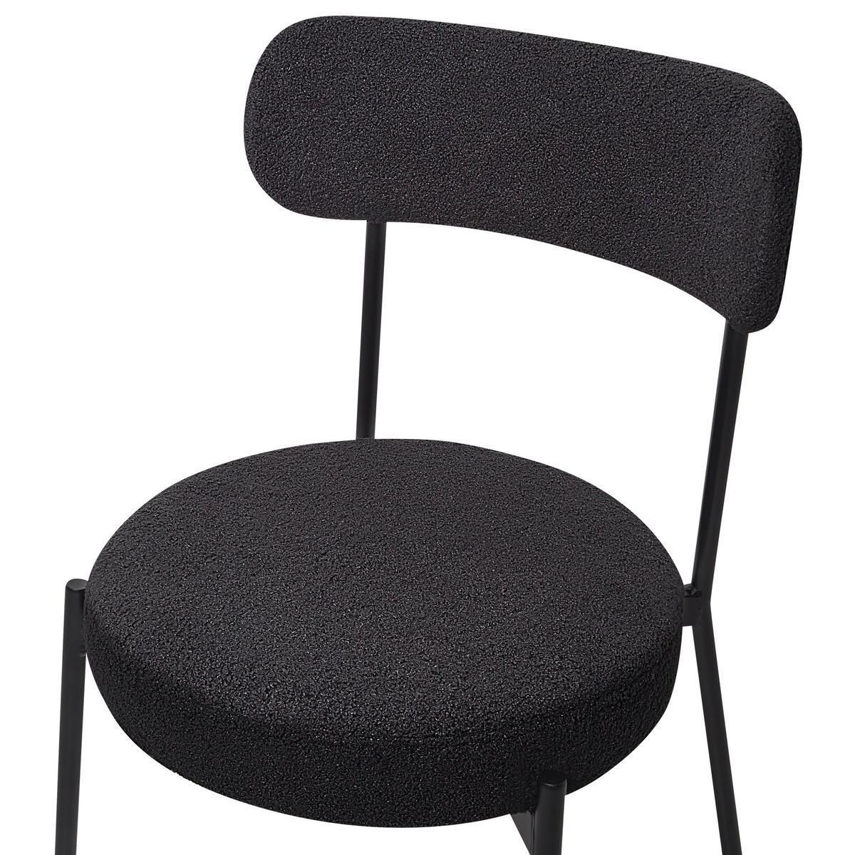 STUHL 2er-Set Bouclé Schwarz Allison - Schwarz, Textil (47/77/52cm) - Beliani