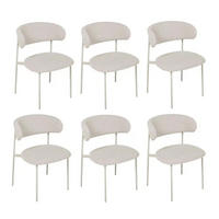 STUHL-SET 6 Stück in Teddystoff Beige - Beige, Textil/Metall (55/70/55cm) - Furnhouse
