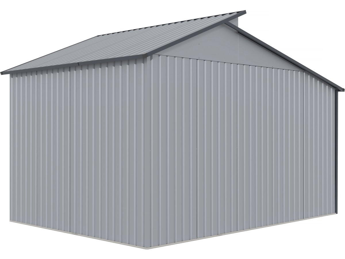 GERÄTESCHUPPEN AUS METALL Madras Grau - Grau, Metall (355/237/257cm) - Habitat Garten