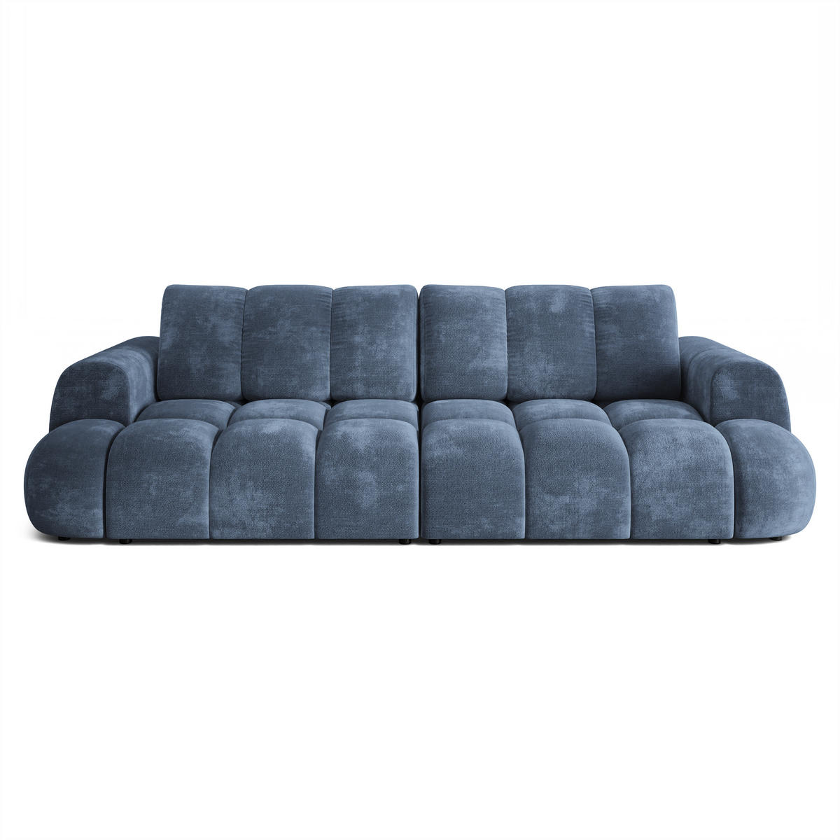 BETTSOFA DAFNE Blau Chenille-Stoff mit Schlaffunktion - Blau, Textil (300/88/113cm) - MASSENO