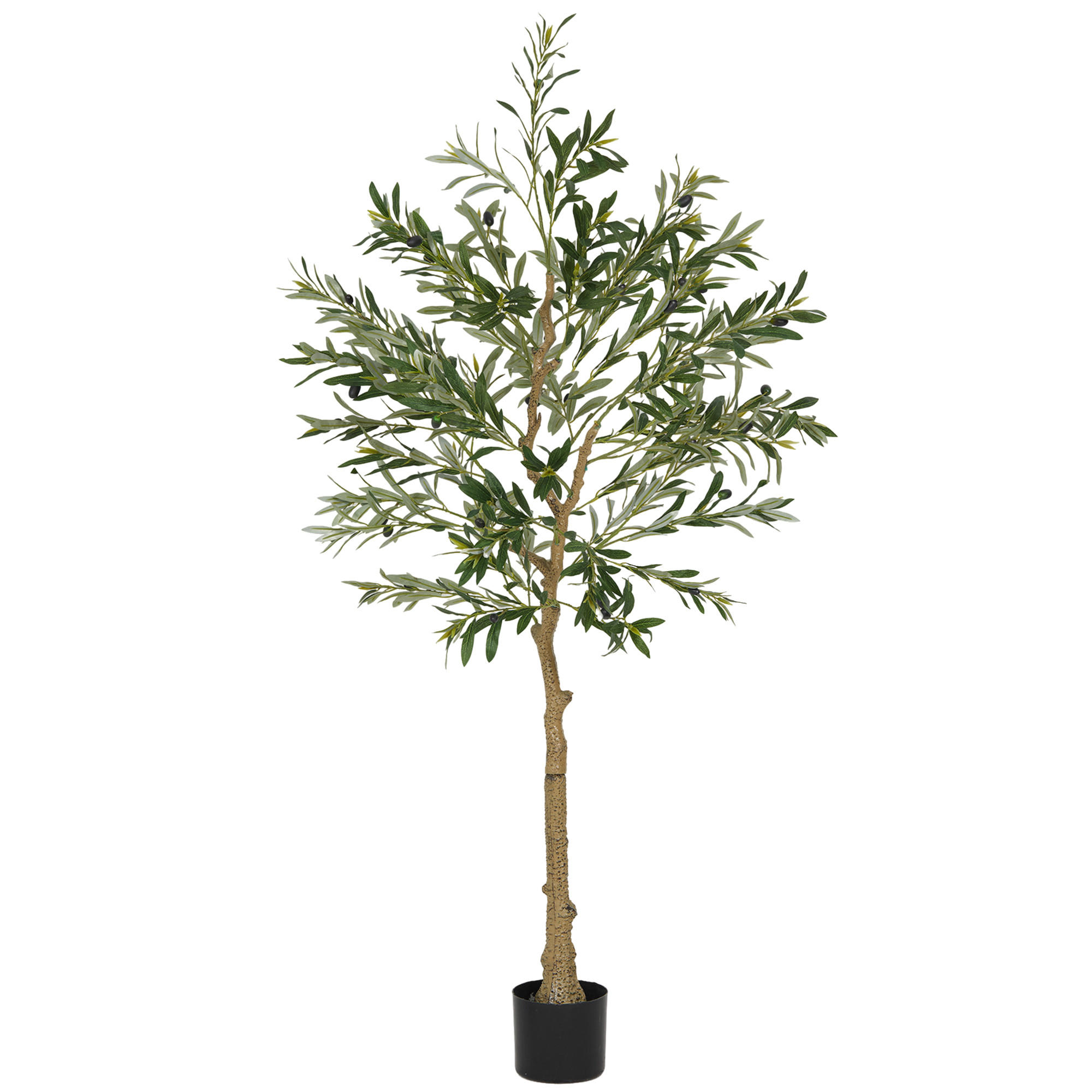 KUNSTPFLANZE, Künstlicher Olivenbaum 150 cm, für Zuhause, Büro, Wohnzimmer & Schlafzimmer, dekorativ - Multicolor, Kunststoff (150cm) - FORIOUS