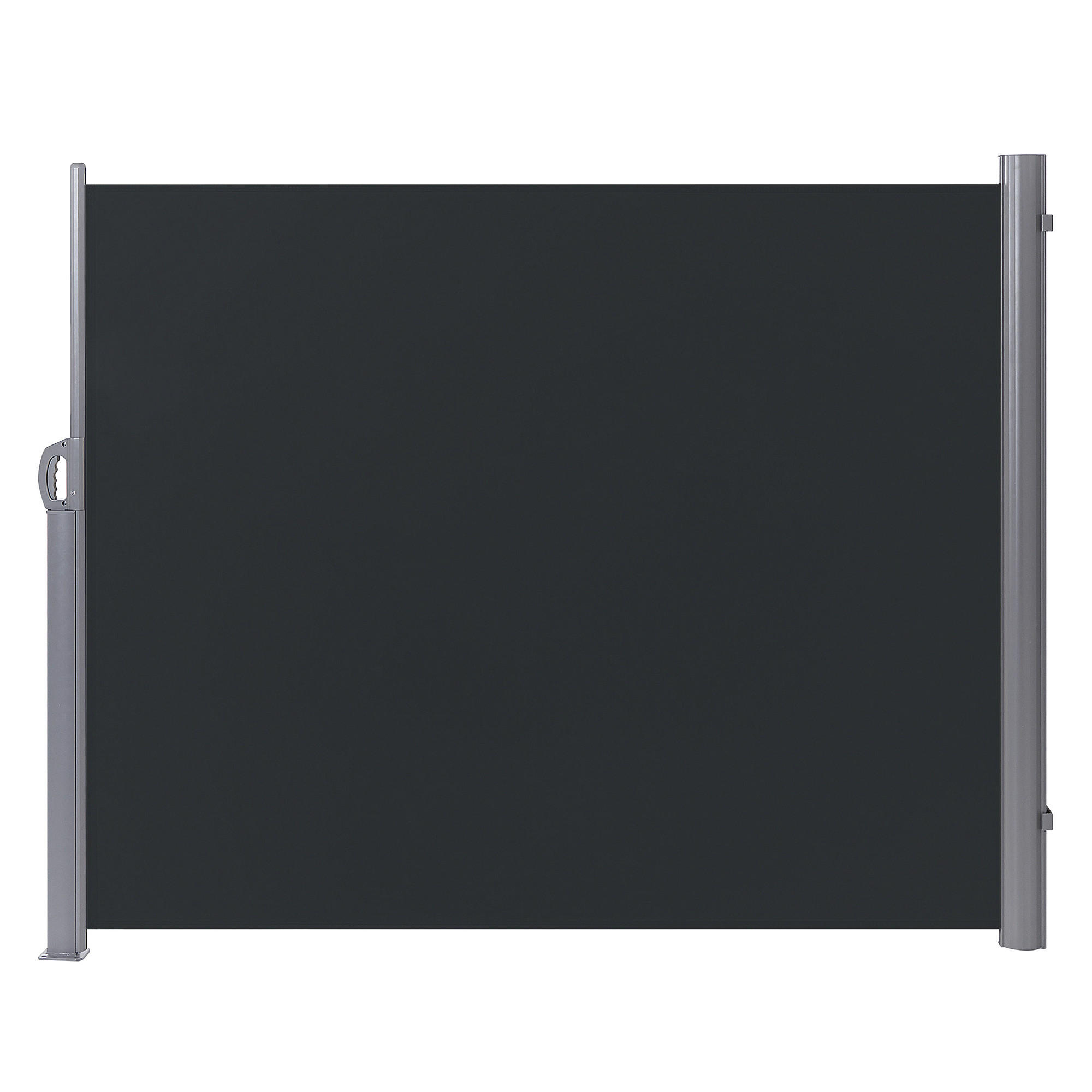 SEITENMARKISE graphitgrau ausziehbar 160/300 cm Dorio - Silberfarben/Graphitfarben, Kunststoff (305/160/9cm) - Beliani