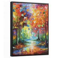 LEINWAND Bilder mit Rahmen - Landschaft - Wald - Farben - Natur - 30x40 - Multicolor, Textil (30/40cm) - MuchoWow