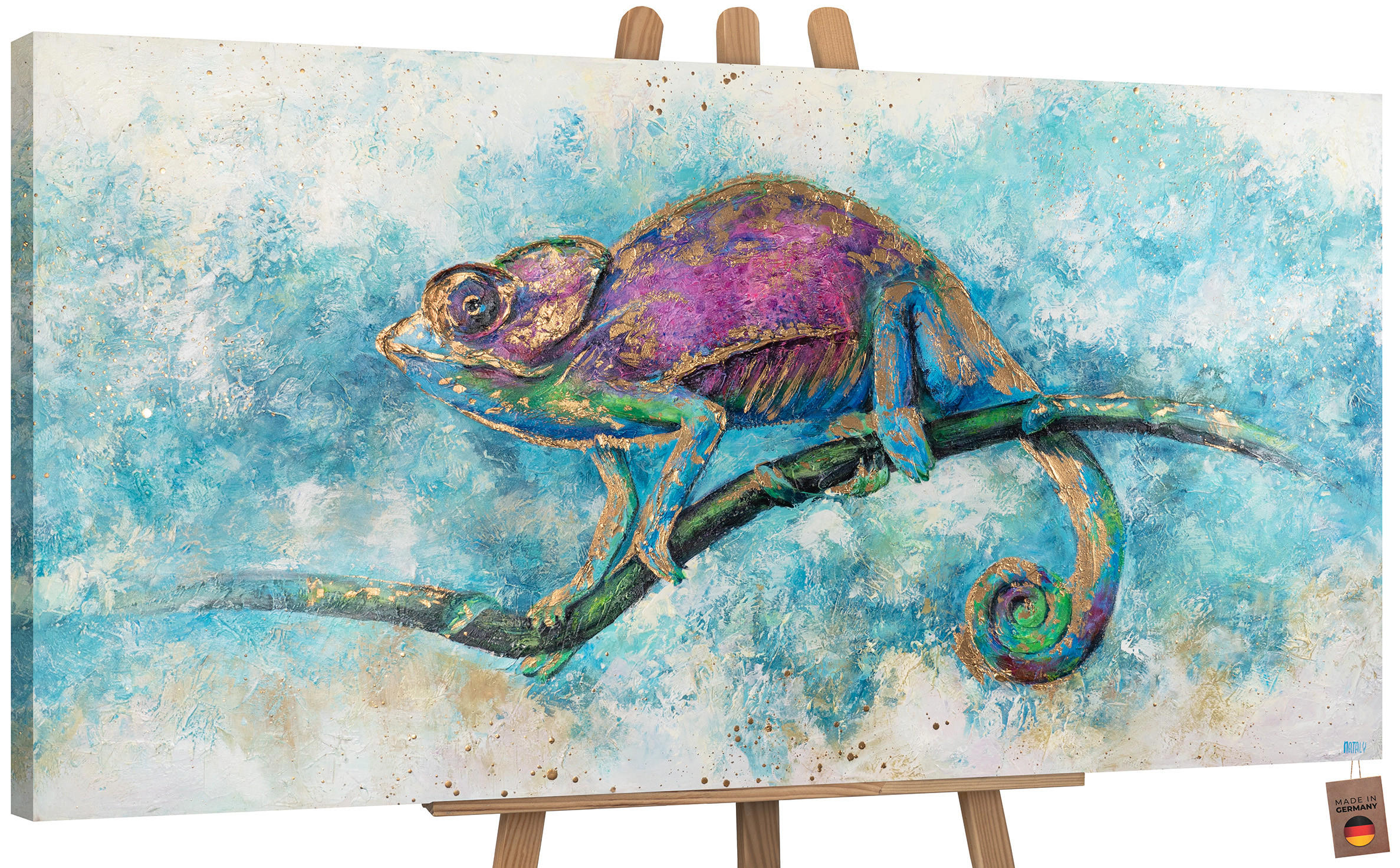 YS-art gallery Gemälde Türkis 120x60 cm