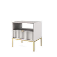 NACHTTISCH STELLARE 54/56/39 cm Grau - Grau, Holzwerkstoff (54/56/39cm) - MASSENO