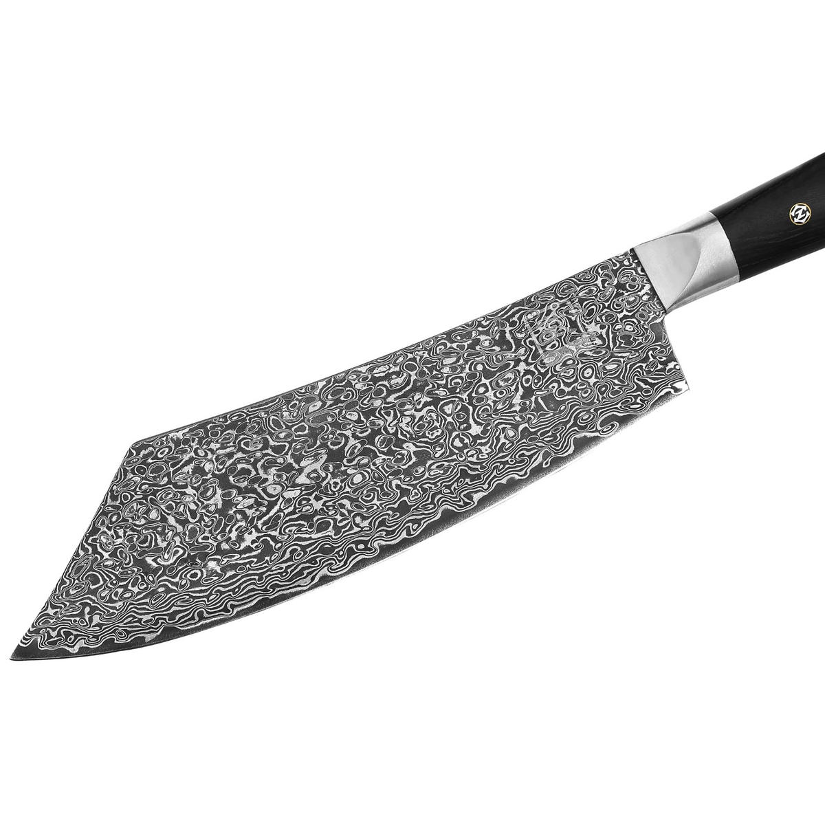 BLOCKMESSER Black Edition Damast Hakata Bocho - Braun, Metall (34cm) - Zayiko