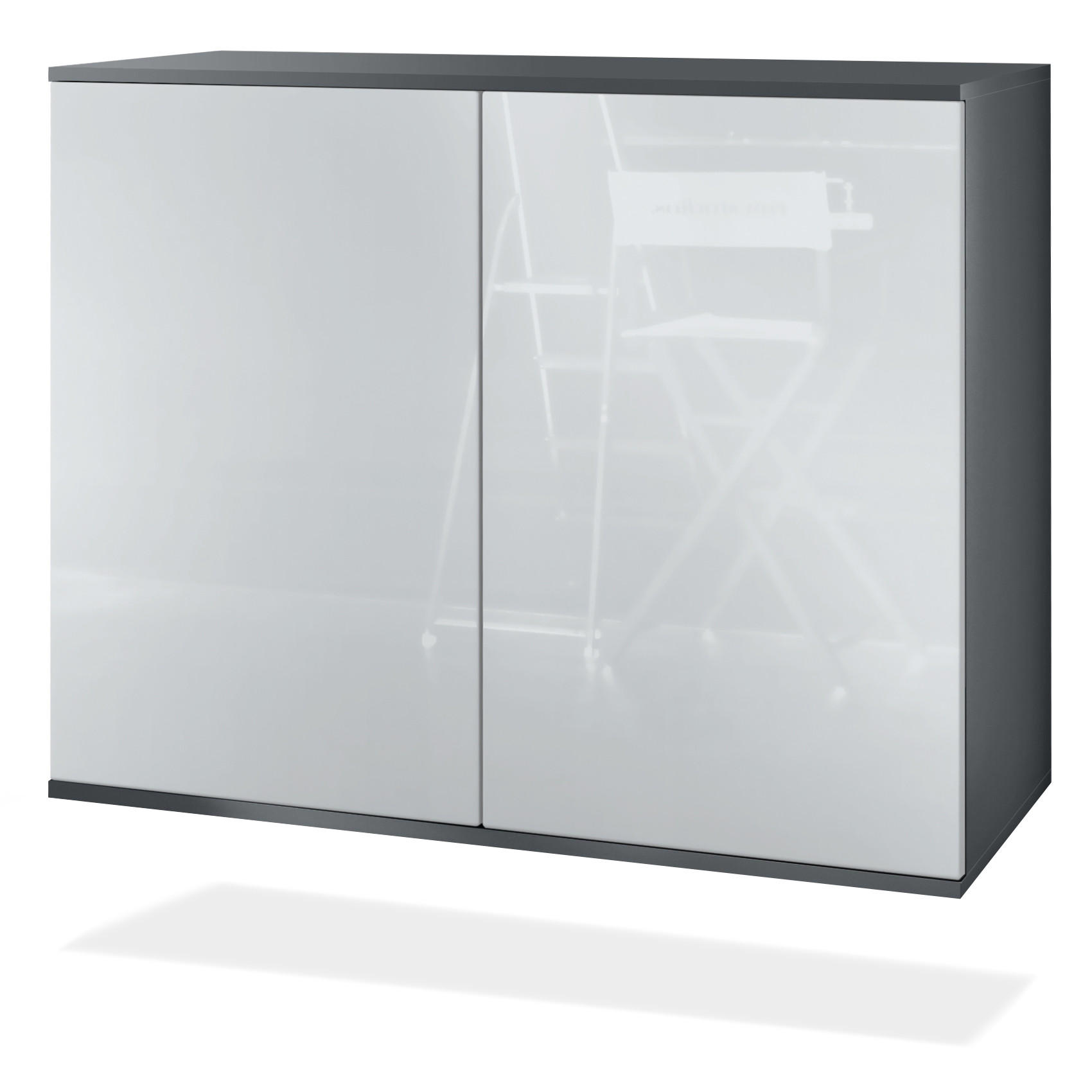KOMMODE Skadu Weiß Hochglanz - Weiß Hochglanz, Holzwerkstoff (92.5/73.5/35cm) - Vladon