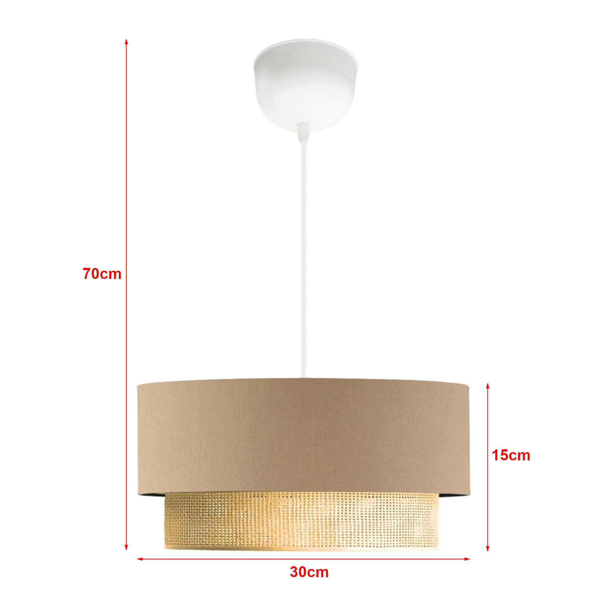 HÄNGELEUCHTE Loughborough - Beige, Textil (30/30/70cm) - lux.pro