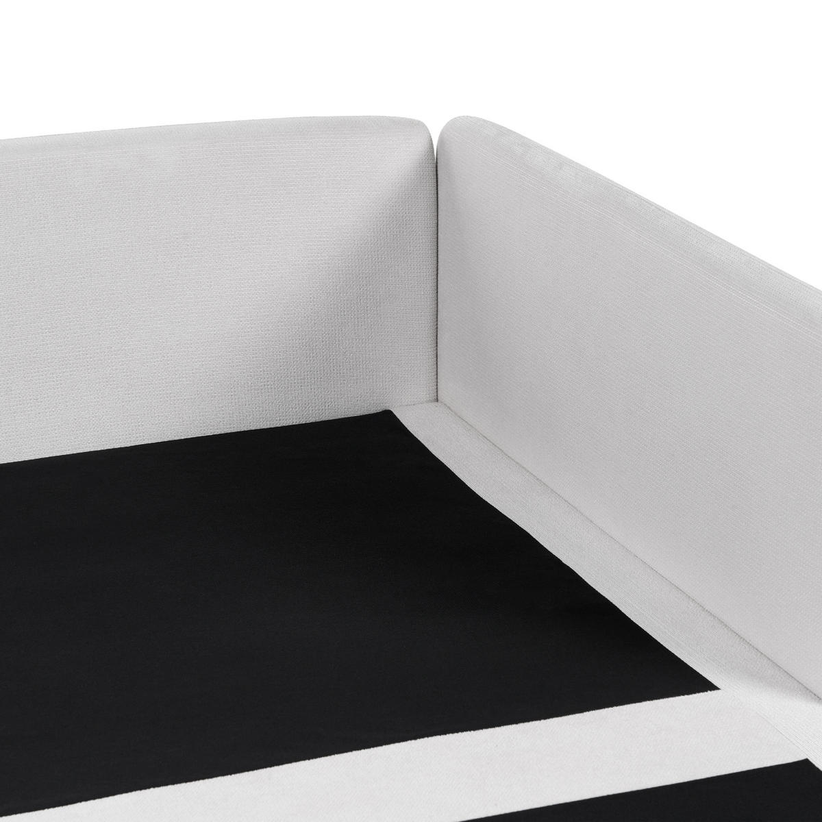 3-SITZER-ECKSOFA hellgrau rechtsseitig Egeris - Schwarz/Grau, Textil (291/151cm) - Beliani