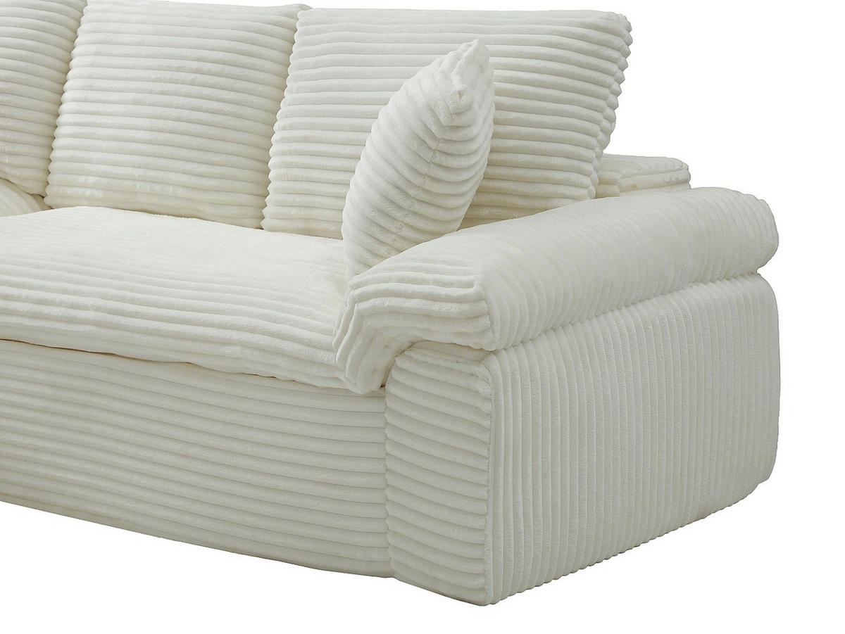 SOFA - 3 Personen - samt - gebrochenes weiß Dorepa - Weiß, Textil (246/101cm) - Vente-Unique