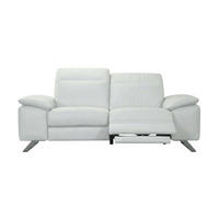 3-SITZER Sofa Genius Echtleder mit 1 x Relaxfunktion Weiß - Weiß, Leder/Metall (220/80/104cm)