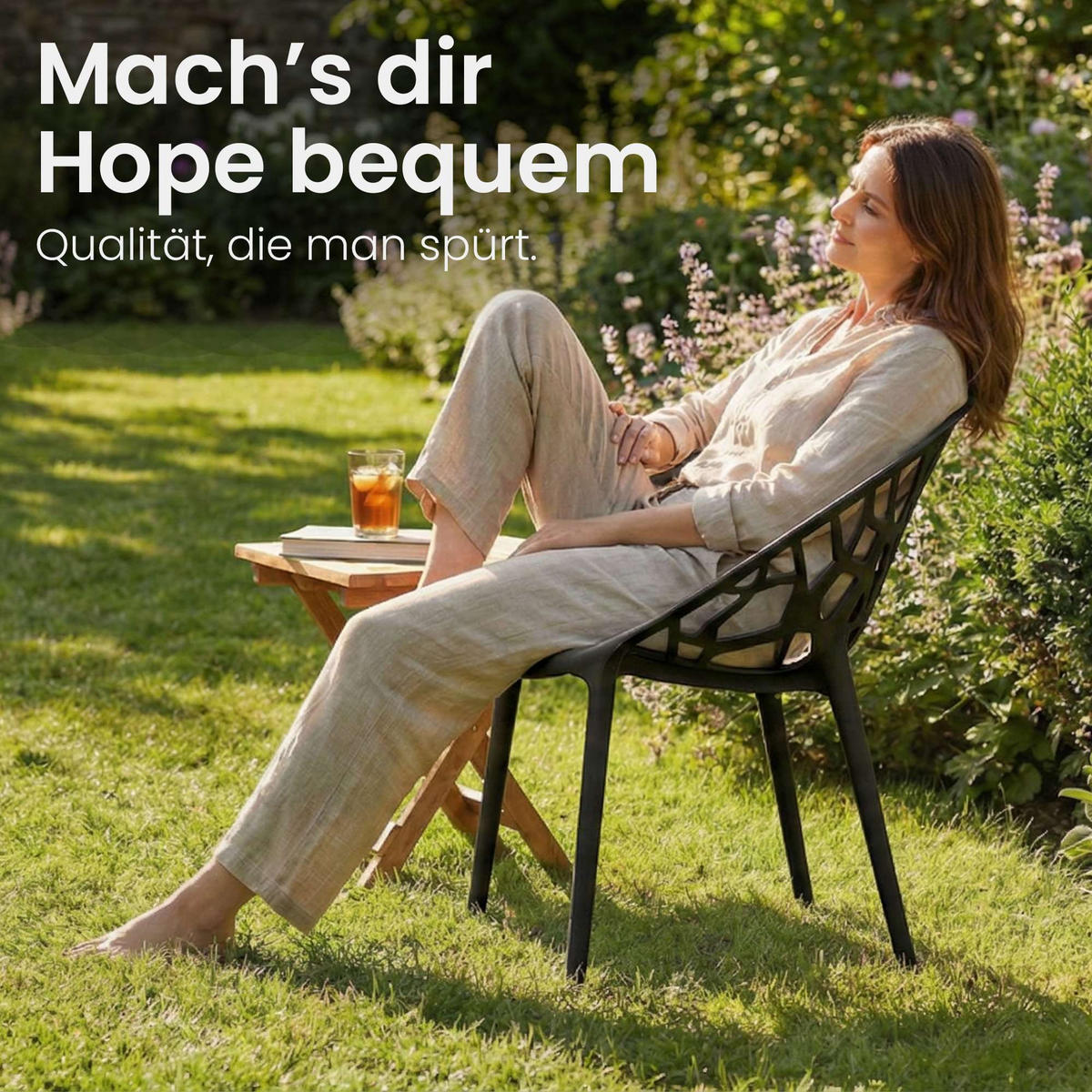 GARTENSTUHL Kunststoff Schwarz - Schwarz, Kunststoff (59/80/60cm) - CLP