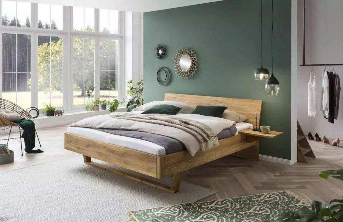 MASSIVHOLZBETT Wildeiche PLATEAU / 140 x 200 cm / wildeiche-bianco - Weiß, Holz (140/200cm) - BED BOX