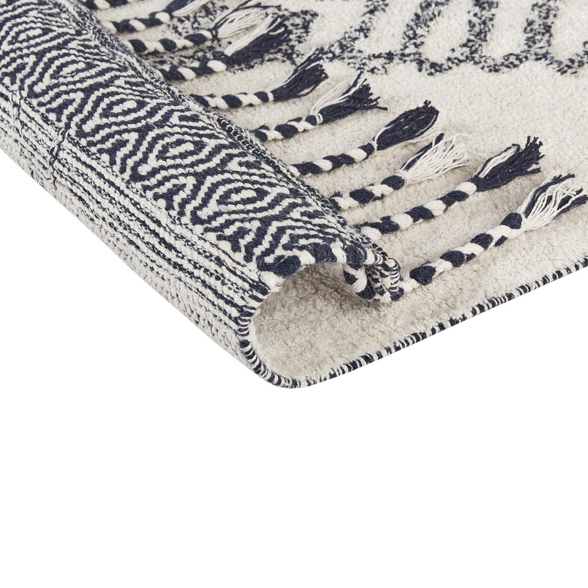 KURZFLOR-TEPPICH Eray 150/80 cm - Weiß, Textil (80/150cm) - Beliani