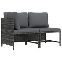 GARTEN-SOFAGARNITUR 2-TLG. Mit Auflagen Poly Rattan Grau - Grau, Kunststoff (60/60/54cm) - vidaXL