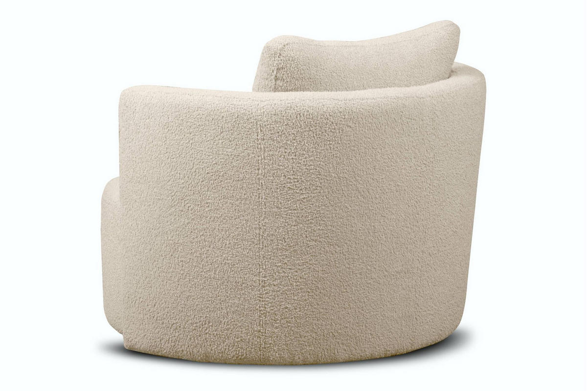 DREHSESSEL RAGGI 360° Drehfunktion mit inklusive dekorativem Kissen, hellbeige - Ecru/Beige, Textil (92/75/94cm) - KONSIMO®
