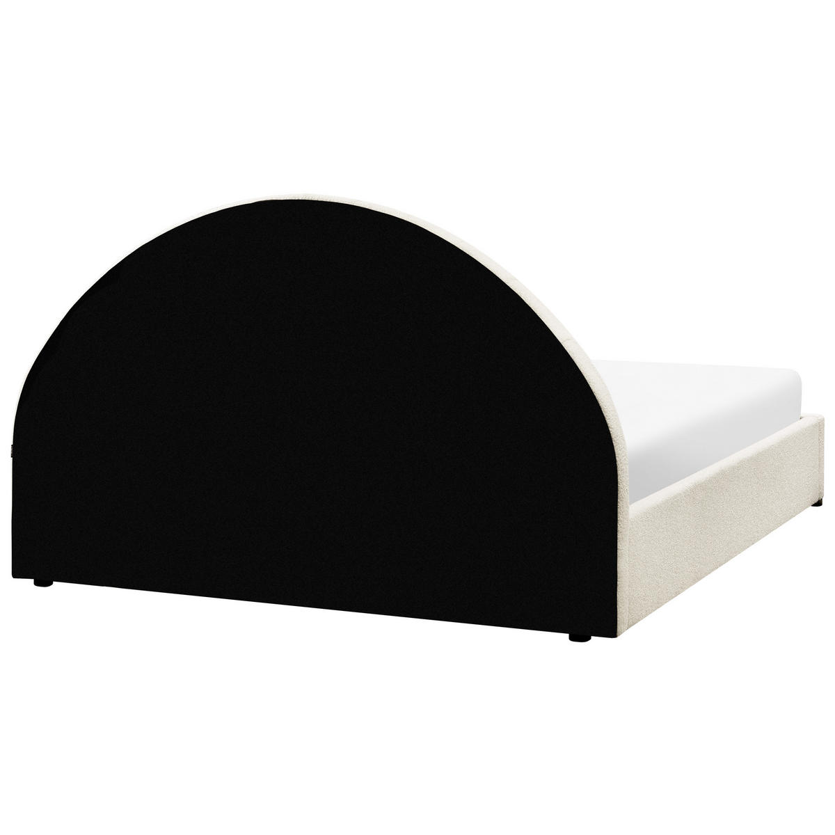 BETT mit Stauraum 160/200 cm Cremeweiß Chadenet - Weiß, Textil (160/200cm) - Beliani