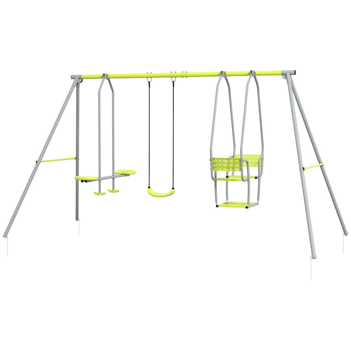 SCHAUKEL DE-17964 2 Vis-à-vis & Standardschaukel Grün - Grün, Metall (156/283cm) - ComfortXL
